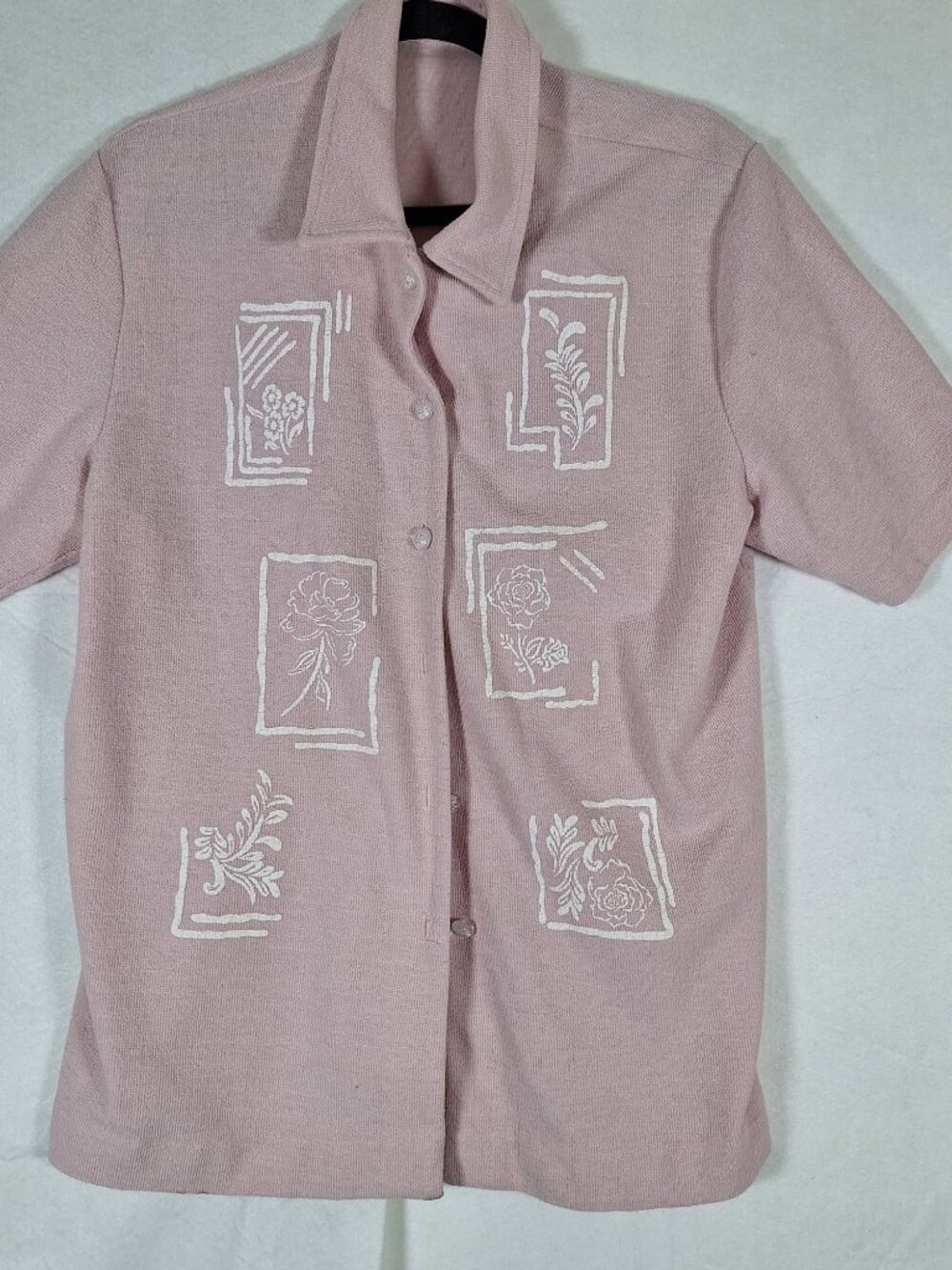 Vintage Pink Floral Cottagecore Modest button down shirt